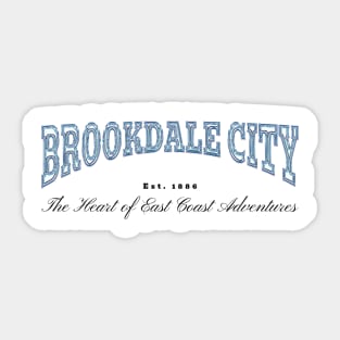 Brookdale City Chrome Effect Typography - The Heart of East Coast Adventures Est. 1886 Sticker